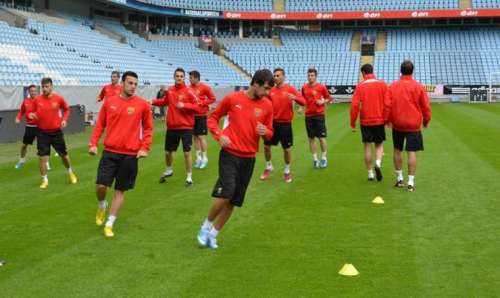 The Macedonian players train in Sweden; photo: ffm.com.mk